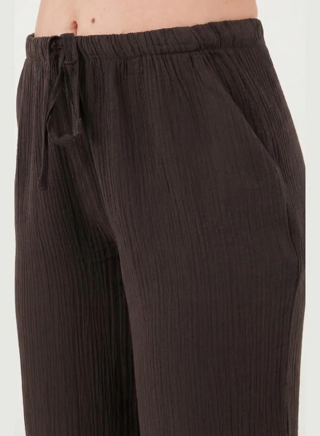 Lela  Lela Cotton Relaxed Fit Wide Leg Muslin Trousers Women's Pants 668YP5502 for Women | Best Price UAE