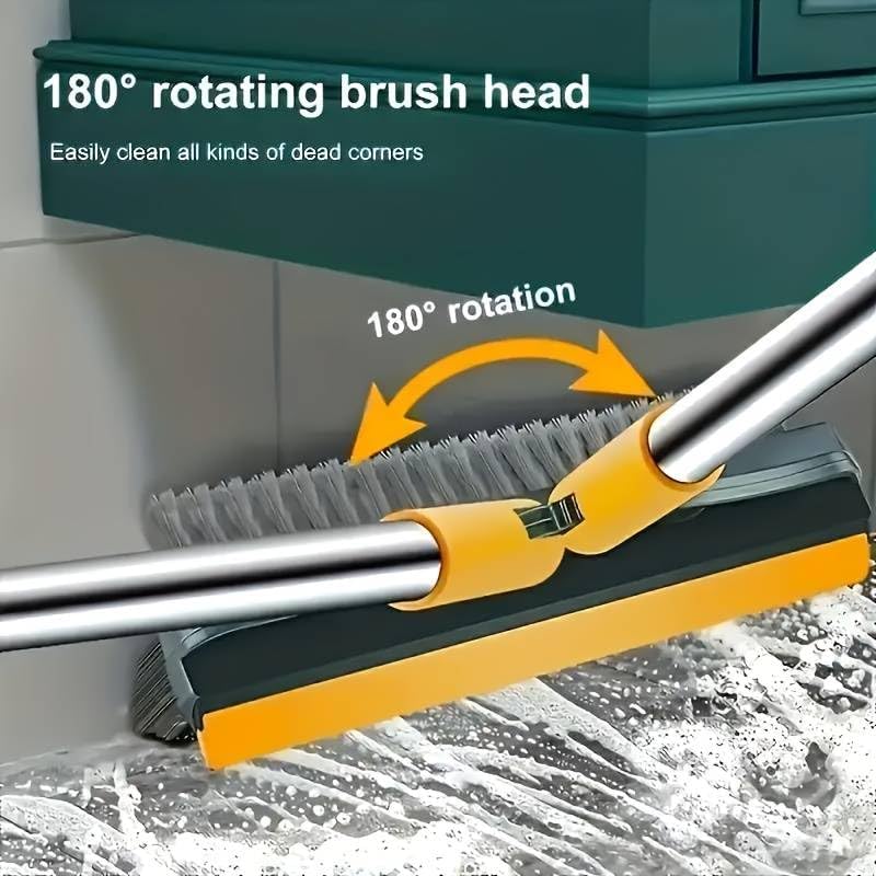 Wazdorf Toilet Bathroom Cleaning Brush with Wiper Tiles Cleaner with Long Handle 180 Rotate 3 in 1 Floor Cleaning Brush - Image 2