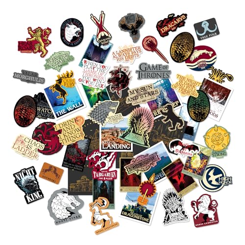 Conquest Journals Game of Thrones Sigils and Iconic Art Vinyl Stickers, 60 Unique Stickers Including 5 Holograms, Waterproof, UV and Scratch Resistant, Officially Licensed - Image 1