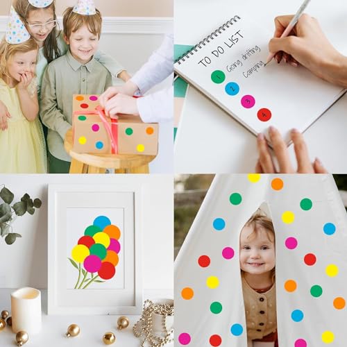 STORE 2508 Store2508 Mixed Colours 3000 Pcs 1 Inch Round Dot Stickers Colour Dot Stickers - Image 5