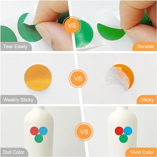 STORE 2508 Store2508 Mixed Colours 3000 Pcs 1 Inch Round Dot Stickers Colour Dot Stickers - Image 4