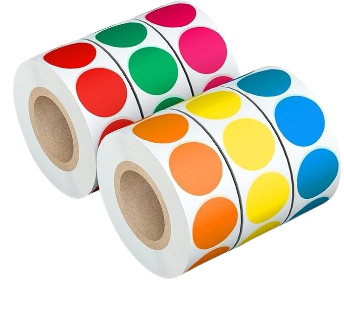 STORE 2508 Store2508 Mixed Colours 3000 Pcs 1 Inch Round Dot Stickers Colour Dot Stickers - Image 1