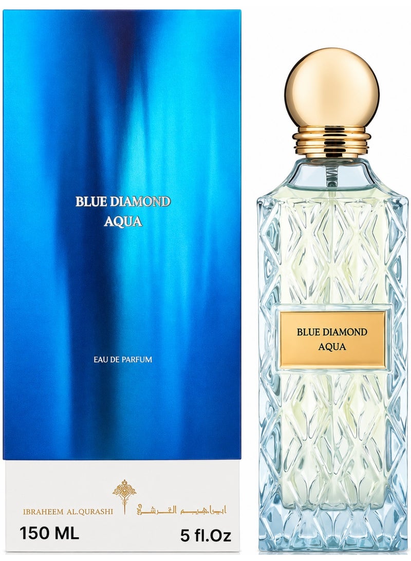 IBRAHEEM AL.QURESHI Blue Diamond Aqua 150ML Luxury Fresh Aquatic Long Lasting Unisex Perfume | Premium Arabic Fragrance For Men & Women - Image 1