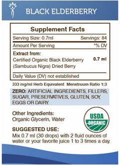 Secrets of the Tribe Black Elderberry Usda Organic Tincture ; Alcoholfree Extract Highpotency Herbal Drops Immune System Health ; Made From 100% Certified Organic Black Elderberry (Sambucus Nigra) 2 Oz  - Image 5