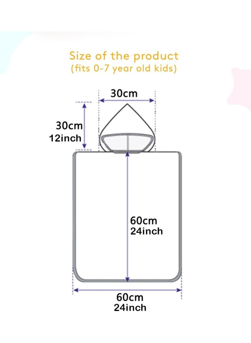 PTTIMFFM Hooded Kids Beach Towels,for 0-7 Years Kids, Summer Must, Soft & Absorbent, Swimming Pool Changing Robe Bath Towel (Blue Dinosaur) - Image 4