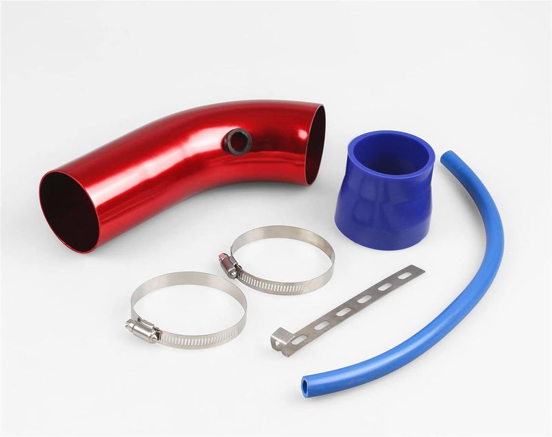 LPFIDI 3 Inch Universal Aluminum Cold Air Intake System Filter Car Truck Turbo Piping Red - Image 2