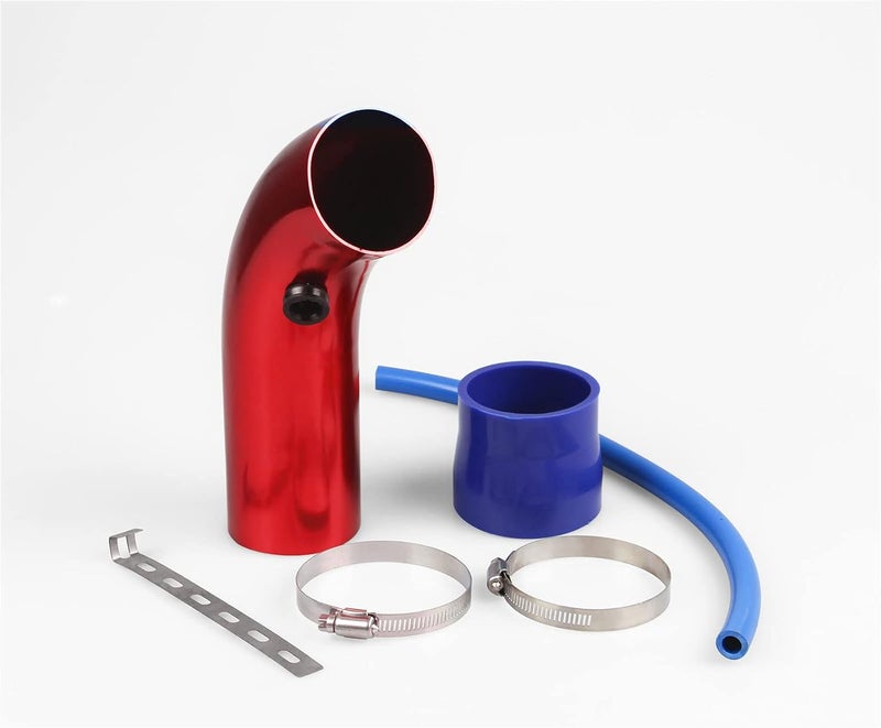 LPFIDI 3 Inch Universal Aluminum Cold Air Intake System Filter Car Truck Turbo Piping Red - Image 1