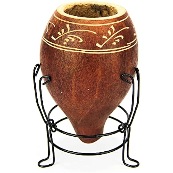 تيلاند كاليباس متين ودقيق مع حامل لمحبي حصيرة اليربا 350 مل بني - Image 1