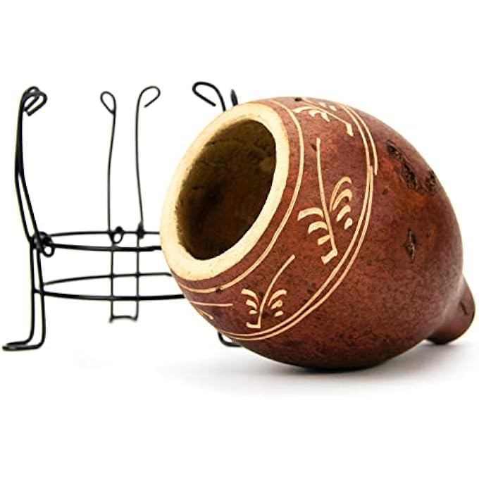 تيلاند كاليباس متين ودقيق مع حامل لمحبي حصيرة اليربا 350 مل بني - Image 2