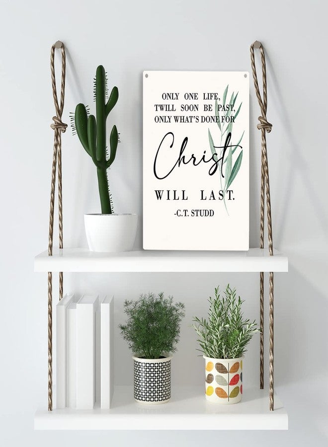 YCYD Christian Wall Art Only One Life Twill Soon Be Past Only What's Done For Christ Will Last Wooden Hanging Sign Religious Bible Verse Wall Art Home Office Bedroom Living Room Decor 8 x 10 Inches - Image 3
