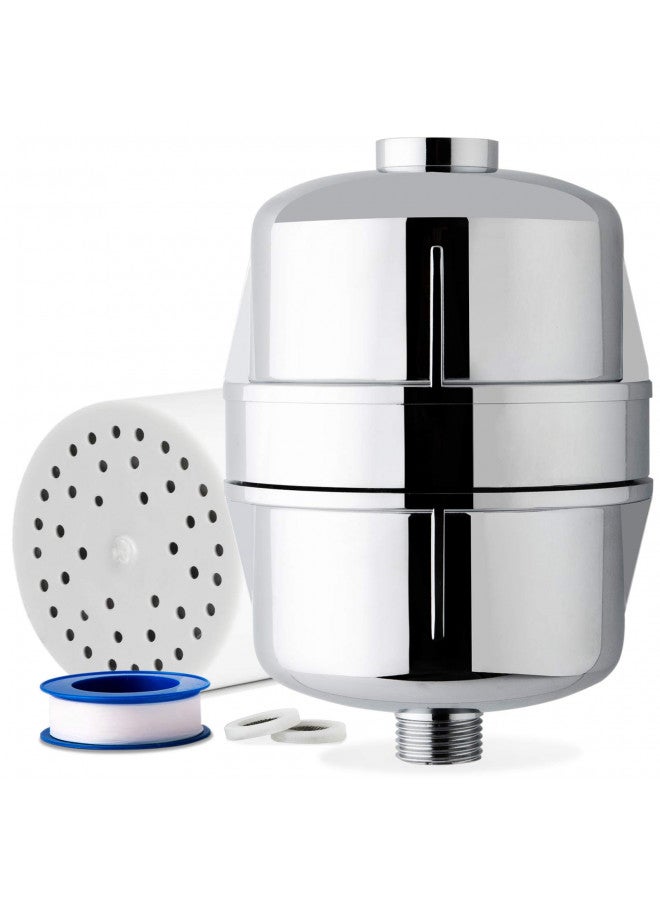 iSpring SF3S 15-Stage High Output Universal Shower Filter with Replaceable Cartridge, Better Skin, Softer Hair, and Stronger Nails, Chrome - Image 1