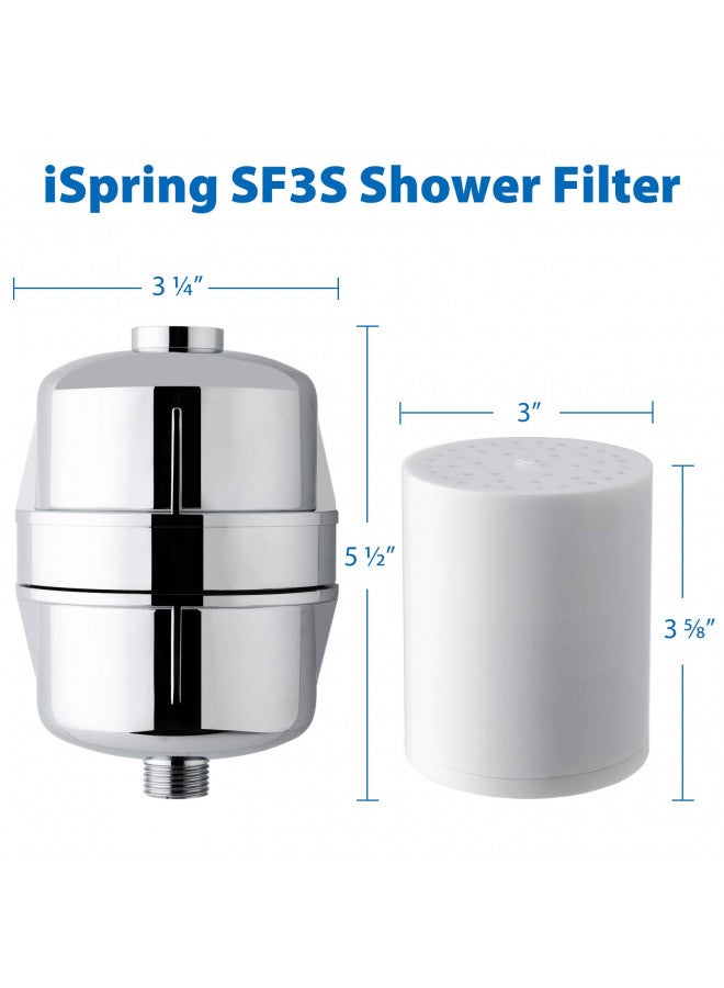 iSpring SF3S 15-Stage High Output Universal Shower Filter with Replaceable Cartridge, Better Skin, Softer Hair, and Stronger Nails, Chrome - Image 2