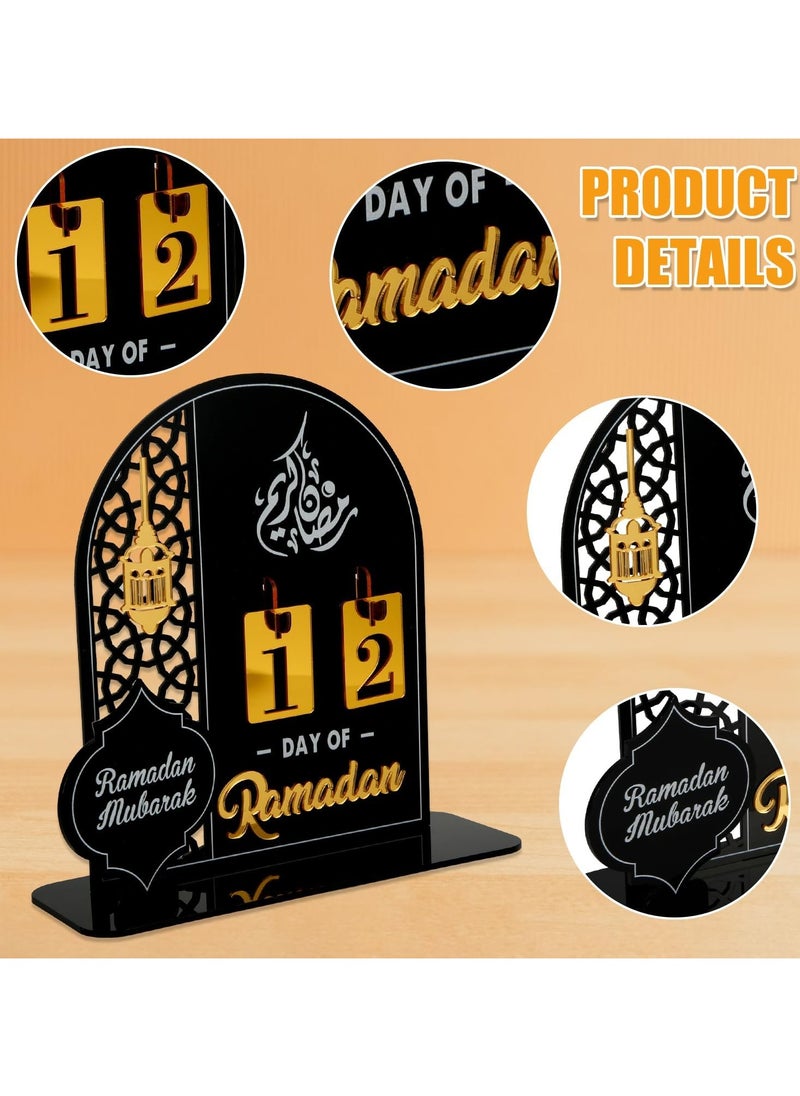 Eworld Ramadan Wooden Advent Calendar, Elegant Countdown Decoration with Acrylic Craft Ornaments for Home, Eid Celebrations, and Kids' Gifts, Featuring a 30-Day Countdown  - Image 5