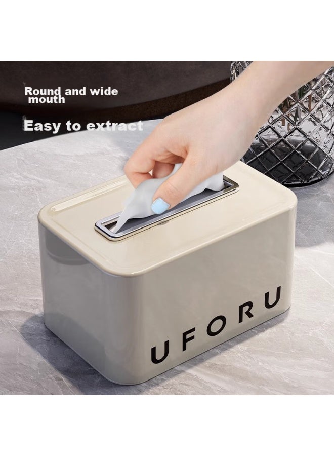 Additive Degree Jiadu Tissue Box, Living Room High-end Luxury Tissue Dispenser, Coffee Table Decoration, Creative Home Paper Towel Holder, Cream-colored Elegant Design - Image 3