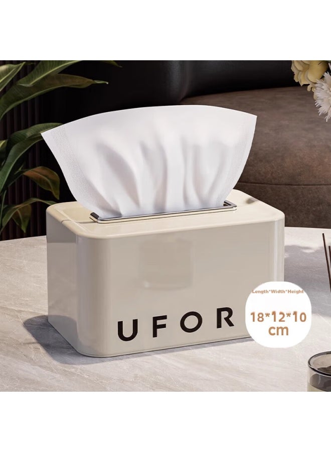 Additive Degree Jiadu Tissue Box, Living Room High-end Luxury Tissue Dispenser, Coffee Table Decoration, Creative Home Paper Towel Holder, Cream-colored Elegant Design - Image 1