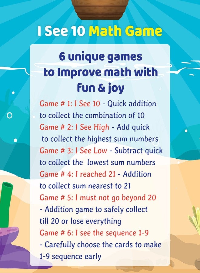 Eduketive لعبة Educetive I See 10-6 in 1 لتعليم الرياضيات السريعة - لعبة تعليمية وتثقيفية مكونة من 105 قطعة للأطفال من سن 5 إلى 10 سنوات - Image 4
