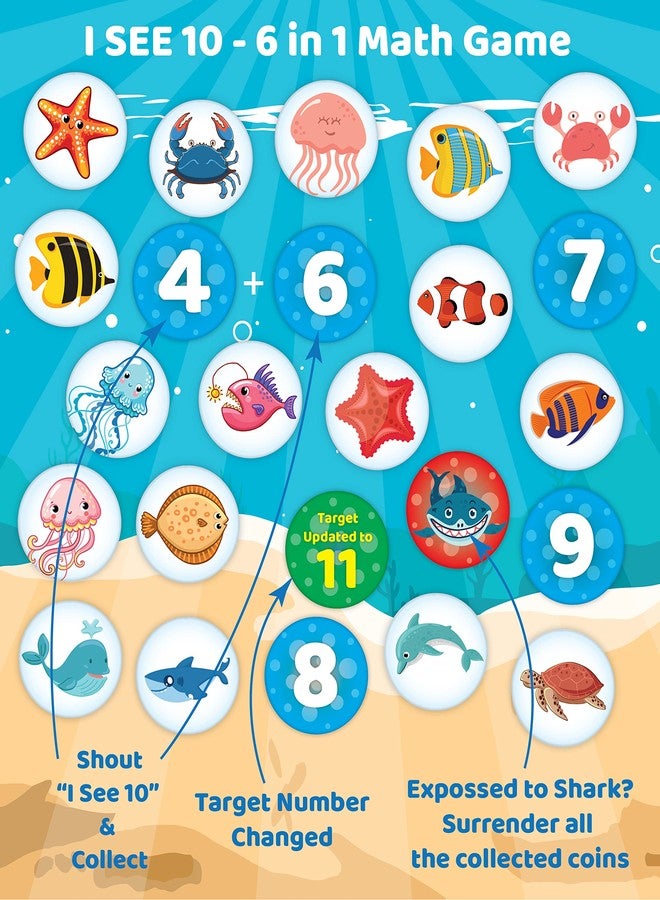 Eduketive لعبة Educetive I See 10-6 in 1 لتعليم الرياضيات السريعة - لعبة تعليمية وتثقيفية مكونة من 105 قطعة للأطفال من سن 5 إلى 10 سنوات - Image 5