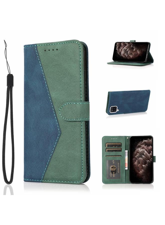 زبون جراب لهاتف Huawei P40 lite، جراب هاتف جلدي مزدوج اللون بخياطة - Image 1