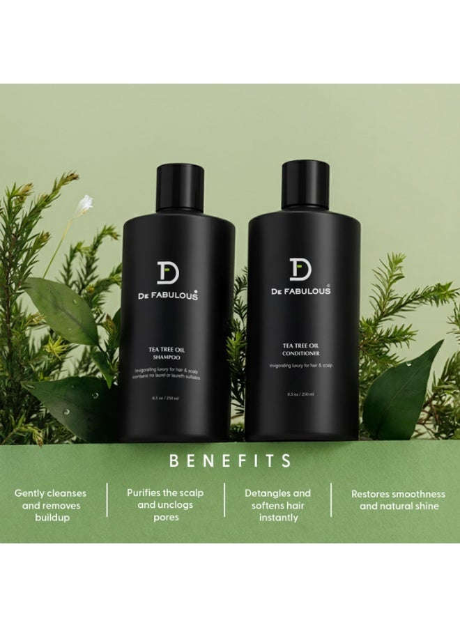 De Fabulous Tea Tree Oil Shampoo & Conditioner 250ml - Comb |All hair types | Scalp Health | Sulphate Free - Image 4