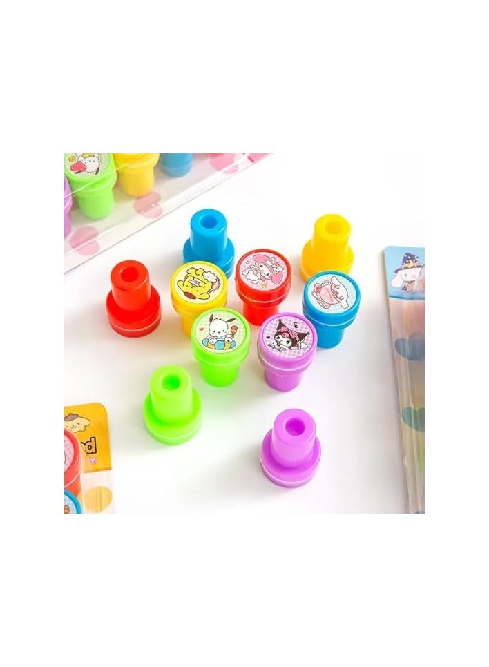 Children's stamps in various and diverse shapes, number (10 pieces), presented as a gift to children, with multiple models, shapes and colors - Image 2