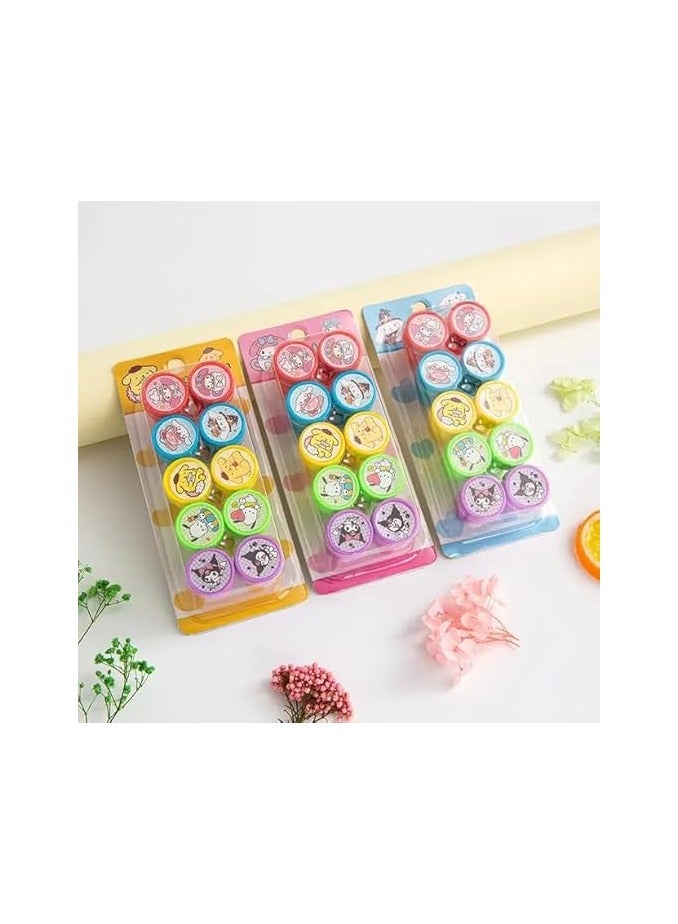 Children's stamps in various and diverse shapes, number (10 pieces), presented as a gift to children, with multiple models, shapes and colors - Image 3