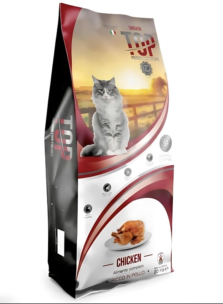 TOP Cat Adult Dry Food With Chicken Flavor 20KG Italian Made