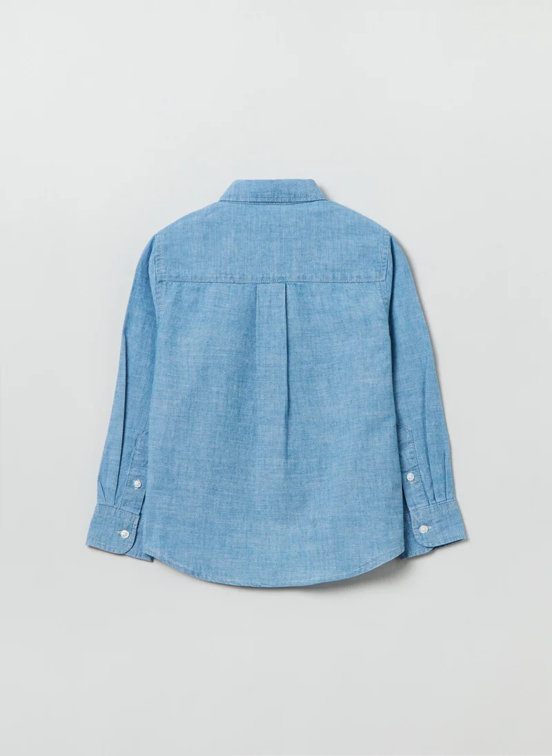 او في اس Cotton chambray shirt