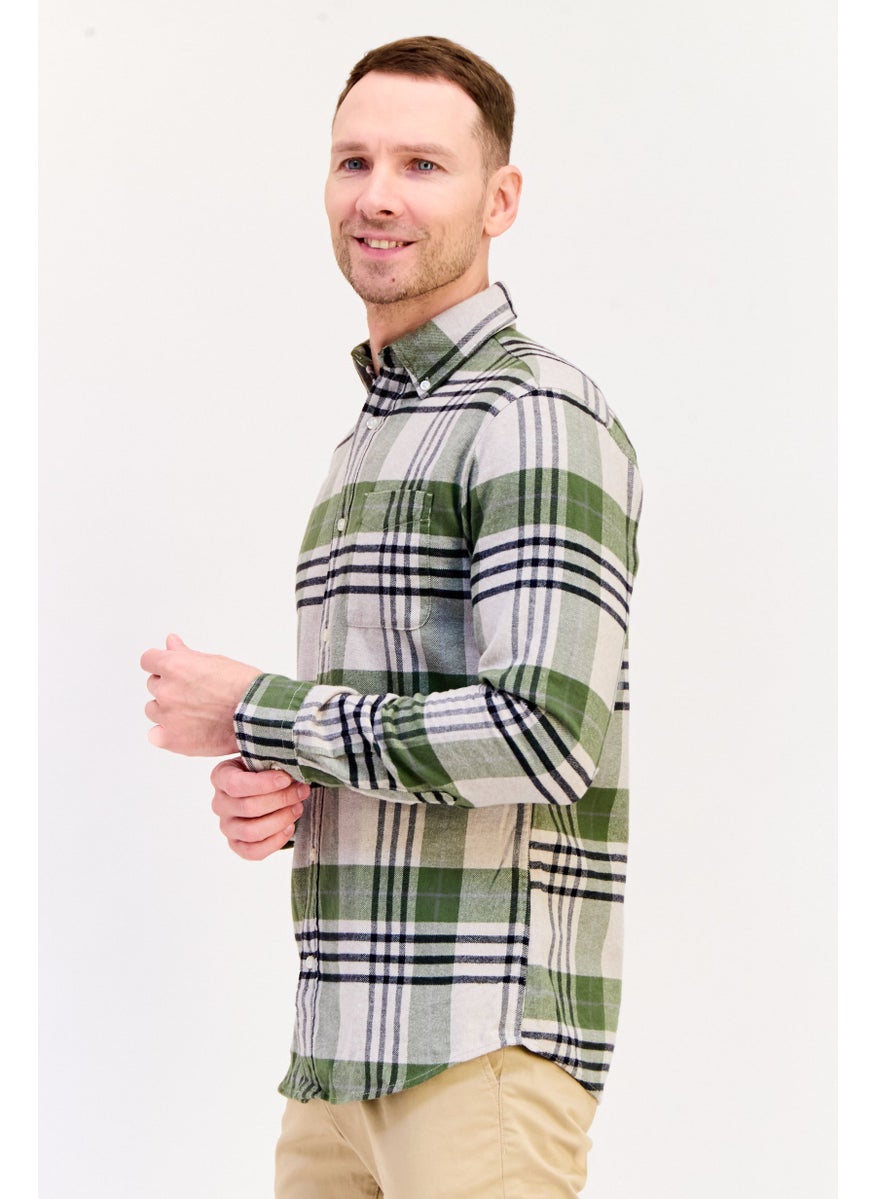 Jack Jones Men Regular Fit Long Sleeve Plaid Casual Shirt, Multicolor  - Image 3