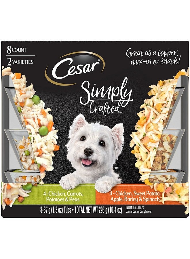 Cesar Simply Crafted Chicken, Carrots, Sweet Potato, Barley & Spinach Variety Pack Adult Wet Dog Food, 1.3 Oz., Count Of 8 - Image 1