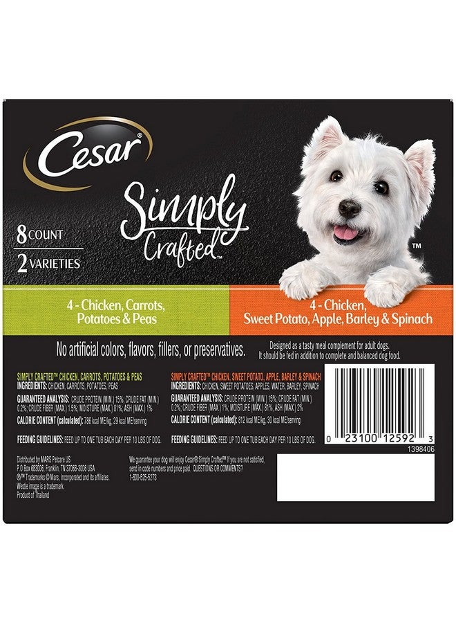 Cesar Simply Crafted Chicken, Carrots, Sweet Potato, Barley & Spinach Variety Pack Adult Wet Dog Food, 1.3 Oz., Count Of 8 - Image 3