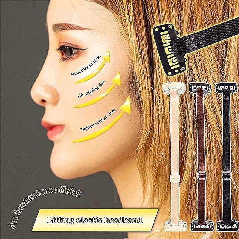 Instant eye Face Lift Band Invisible Hairpin,Facelift Bands with Clips,portable Invisible Hairpin Face Slimming Bands,Reusable Face Lift Tape,Invisible Lifting Straps For Women (brown x2) - Image 2