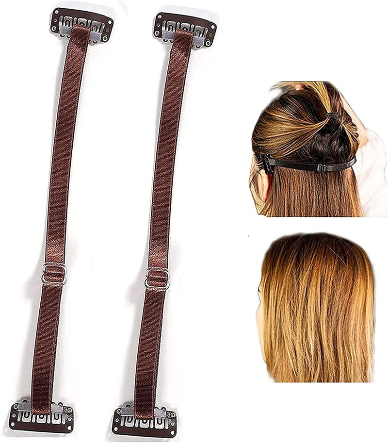 Instant eye Face Lift Band Invisible Hairpin,Facelift Bands with Clips,portable Invisible Hairpin Face Slimming Bands,Reusable Face Lift Tape,Invisible Lifting Straps For Women (brown x2) - Image 1