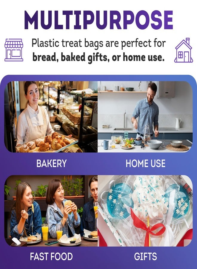 APQ Supply APQ Clear Gusseted Poly Bags, 5 x 4 x 18 Inch. Pack of 100 Gusseted Plastic Bags 1 Mil Thick for Favors with Open Top. Clear Plastic Bags for Packaging Cookies, Popcorn, Candies, Homemade Bread - Image 5