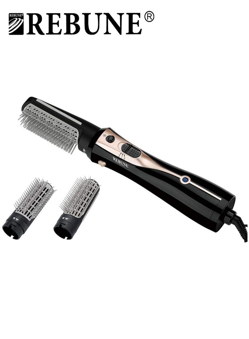 REBUNE Original 1200W Electric Hair Dryer Brush With 2 Attachment RE-2078-2 black - Image 2