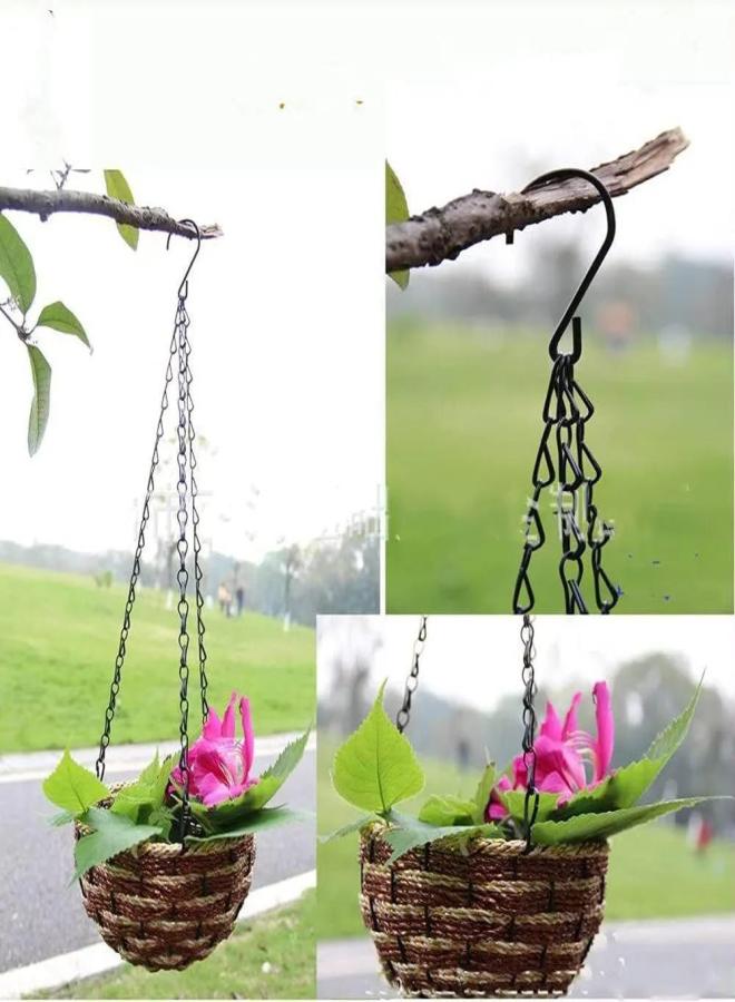 Flower pot hanging chain hook hanging flower bed plant hook S hook metal horticultural flower basket hanging chain 40cm - Image 4