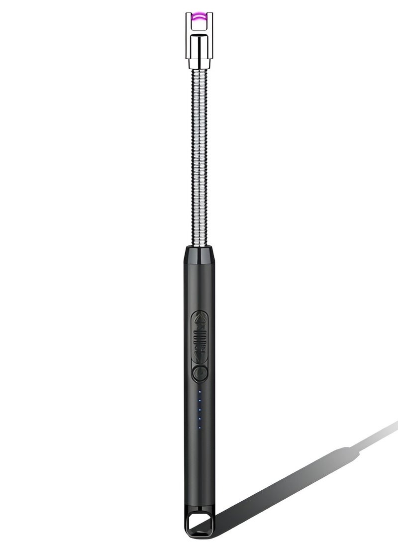 بلان A ولاعة إلكترونية بدون لهب مع مؤشر بطارية ليد، ولاعة USB قابلة لإعادة الشحن، مقاومة للرياح للمطبخ والشواء والشموع والألعاب النارية وبوتاجاز الغاز. - Image 1