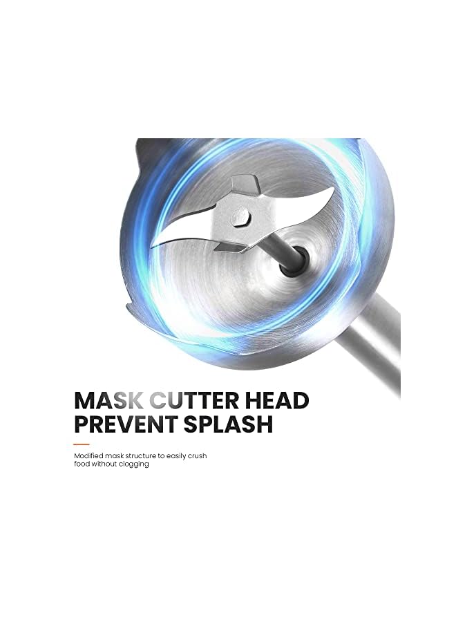 PROMASS Powerful 1000W 4-in-1 Hand Immersion Blender,9-Speed Immersion Multi-Purpose Stainless Steel Stick Blender,700ml Mixing Beaker,500ml Food Processor,Whisk - Image 5