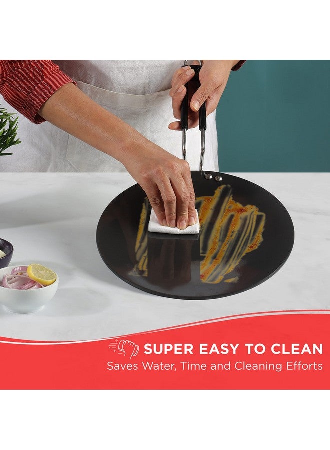 Vinod Black Pearl Plus Hard Anodised Flat Roti Tawa - 25 cm | 5.25mm Thick | Bakelite Handle | Chapati, Omelette Tawa | Scratch Proof | Induction & Gas Base | 2 Year Warranty - Image 4