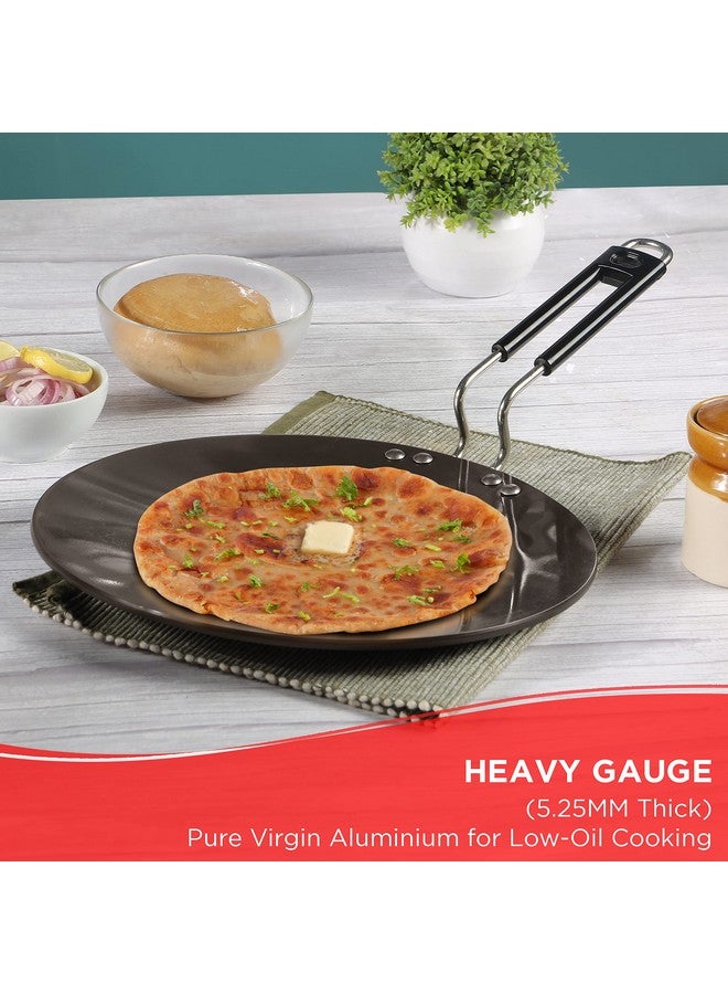 Vinod Black Pearl Plus Hard Anodised Flat Roti Tawa - 25 cm | 5.25mm Thick | Bakelite Handle | Chapati, Omelette Tawa | Scratch Proof | Induction & Gas Base | 2 Year Warranty - Image 3