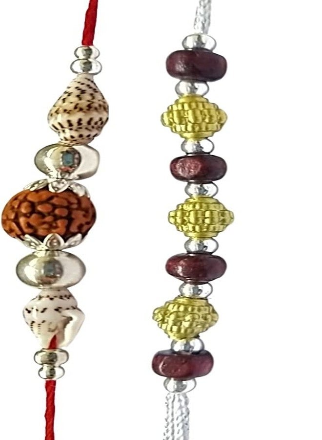 Krishna Rakhi for brother bhaiya kids designer rakhi for rakshabandhan with shankh and Rudraksha envoirnment eco friendly combo set - Image 2