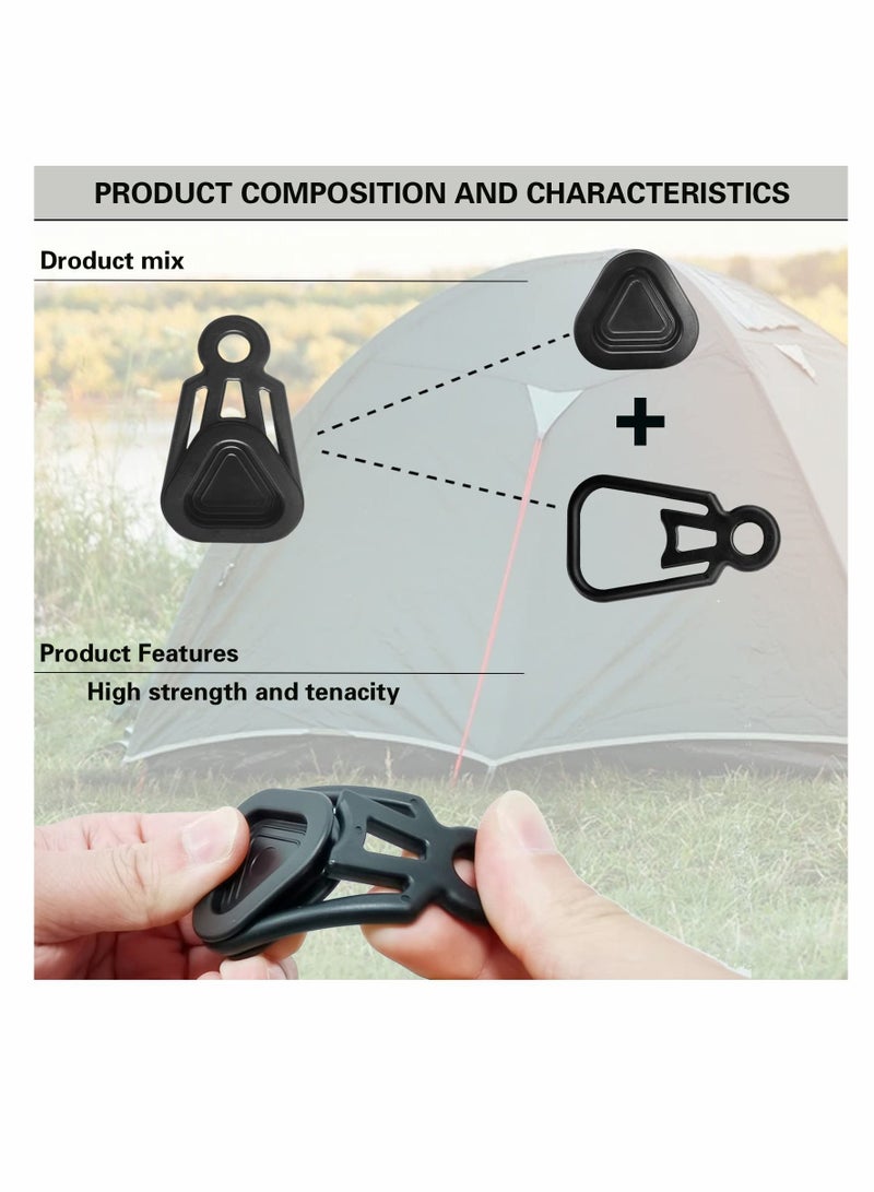 Excefore Tarp Clips Set, Outdoor Camping Climbing Tent Fixing Clip Heavy Duty Lock Grip Awning Clamps Multipurpose Windproof Wind Rope - Accessories 10 Pcs - Image 3