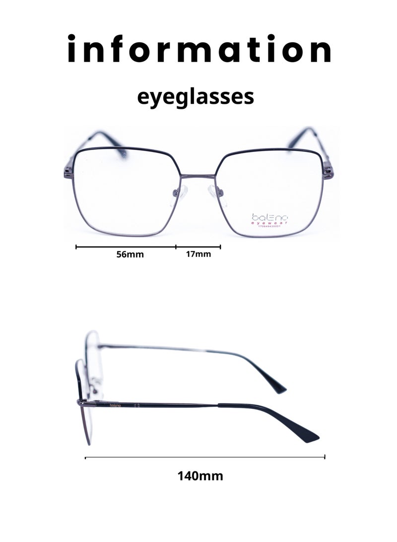 Baleno Square Frame Eyeglasses with Premium, High-Quality Lenses - Durable & Stylish Prescription Glasses for All-Day Comfort - Image 1