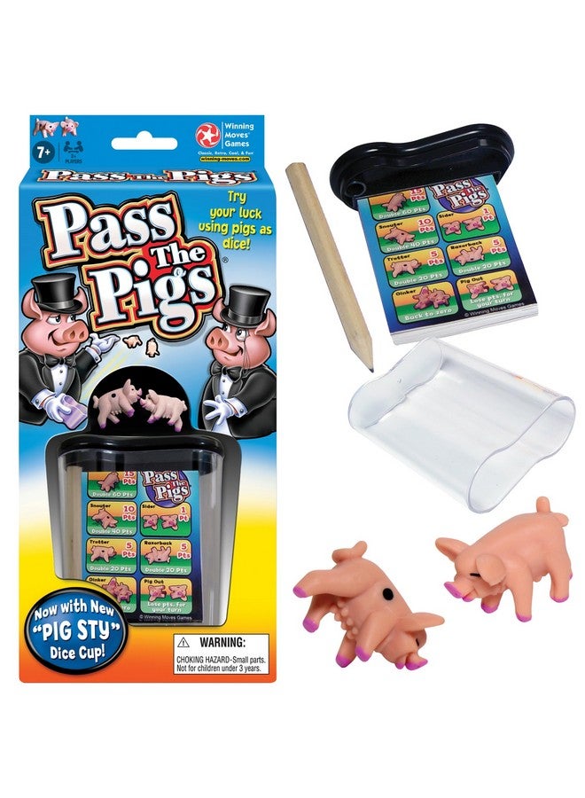 Winning Moves Pass The Pigs by Winning Moves Games USA, a Hilarious Pig Dice Game, Family Favorite for Over 40 Years, for 2 or more Players, Ages 7+ (1046) - Image 1