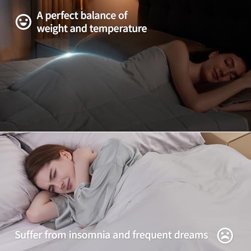 anfie Weighted Blanket Queen Size (60"x80" 12lbs),Ultra Soft and Cozy Cooling Weighted Blanket Queen Size for Adult,Heavy Blanket with Machine Washable Soft Blanket, Stone Grey - Image 3