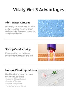 VITALY VITALY Conductive Gel for Microcurrent -Skin Care Hydrating- Cooling Gel for Laser Hair Removal - Microcurrent Gel for Face Massager, Conductivity Gel for Microcurrent Use with Device 2.81 Fl Oz  - Image 4