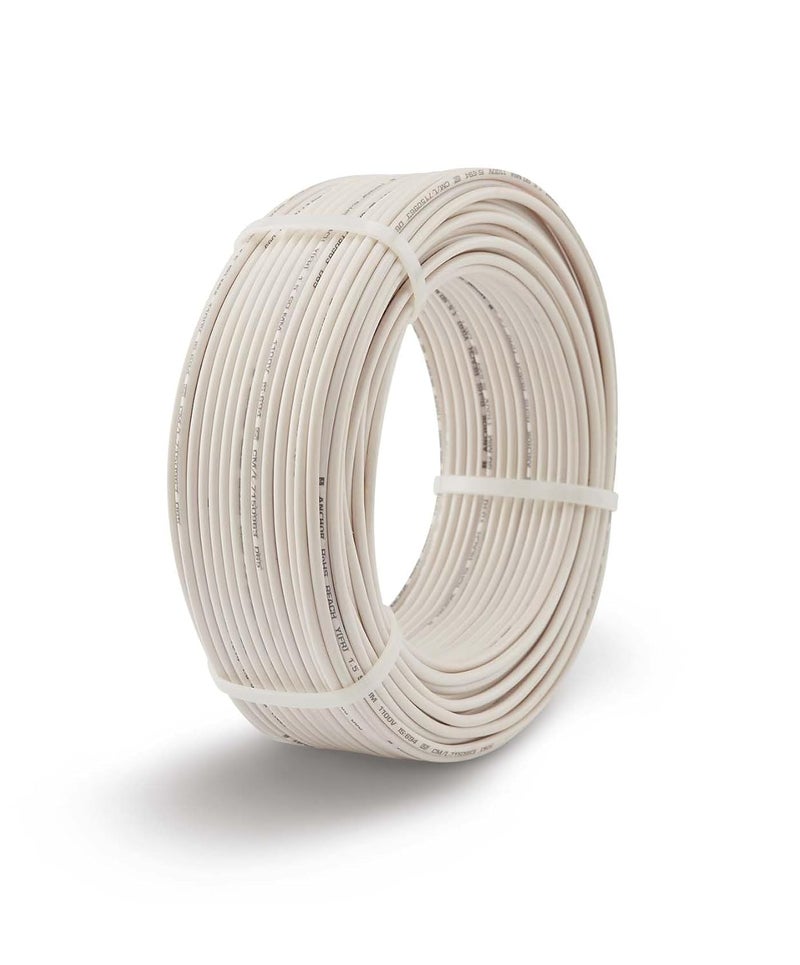 Anchor by Panasonic Advance FR Electric Wire, 1.5 sq mm PVC Insulated Copper Wire for Home Wiring, 90 Meter Electric Wire Cable for Industrial and Domestic Connections (White, 27404WH) - Image 1