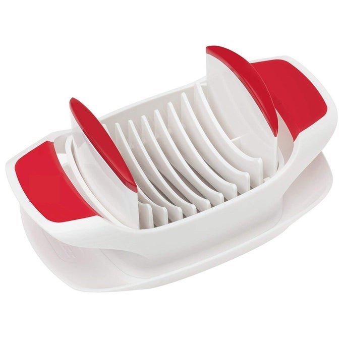 STAINLESS STEEL SHARP BLADE PERFECT SLICER CUTTER FOR TOMATO ONION EGG VEGETABLE SALAD MAKER WITH SAFETY HOLDER