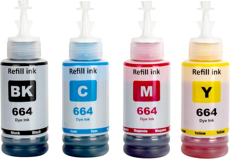 نيكس نوفا مجموعة حبر Nexnova® لطابعة Epson 664 لطابعات EcoTank L210 L220 L300 L355 L365 L555 L1300 - Image 1