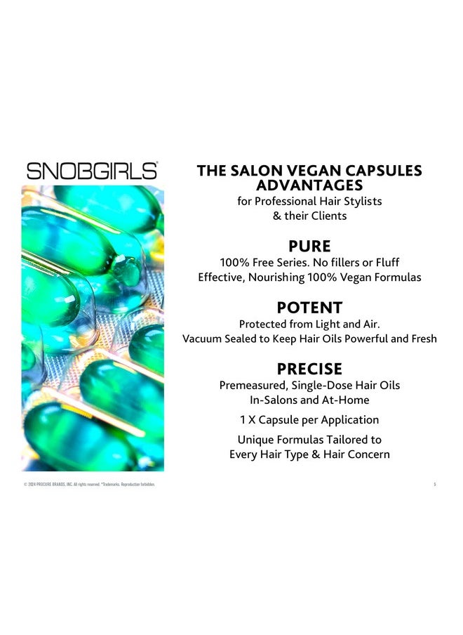SNOBGIRLS Snob Girls Bodydense Salon Vegan Hair Oil. Plumping & Hydrating Hair Serum With Argan Oil, Hyaluronic Acid, Moringa Oil & Vitamins For Fine Hair, Dry Or Limp Hair (15 Hair Oil Capsules)  - Image 4