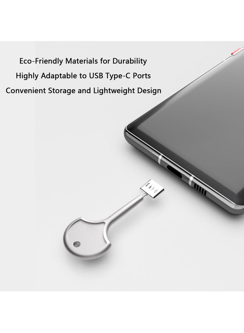 SYOSI 10 Pcs Stainless Steel USB Type-C Port Lock with Metal Key, Dust Cover Female Plug Protector, Compatible with USB C Ports - Image 4